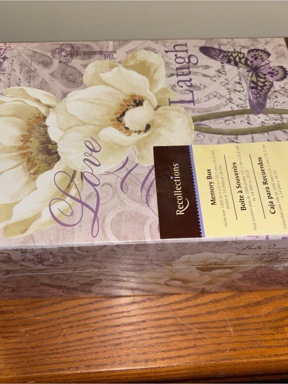 Recollections Lavender Floral Memory Box - Cream & Purple